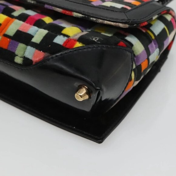 CHANEL Shoulder Bag Velor Gold Multicolor CC Auth 120922 - Picture 10 of 15